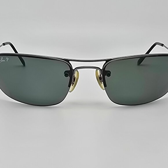 Ray-Ban RB3156 004/9A Top Square Gunmetal Polarized Green Aviator Sunglasses - Picture 2 of 16